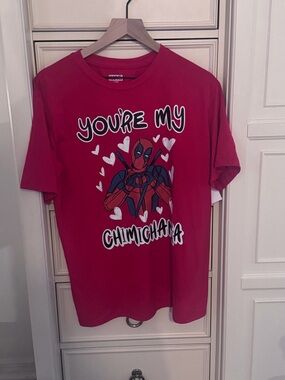 Marvel Red Deadpool "You're My Chimichanga" Short Sleeve Tee